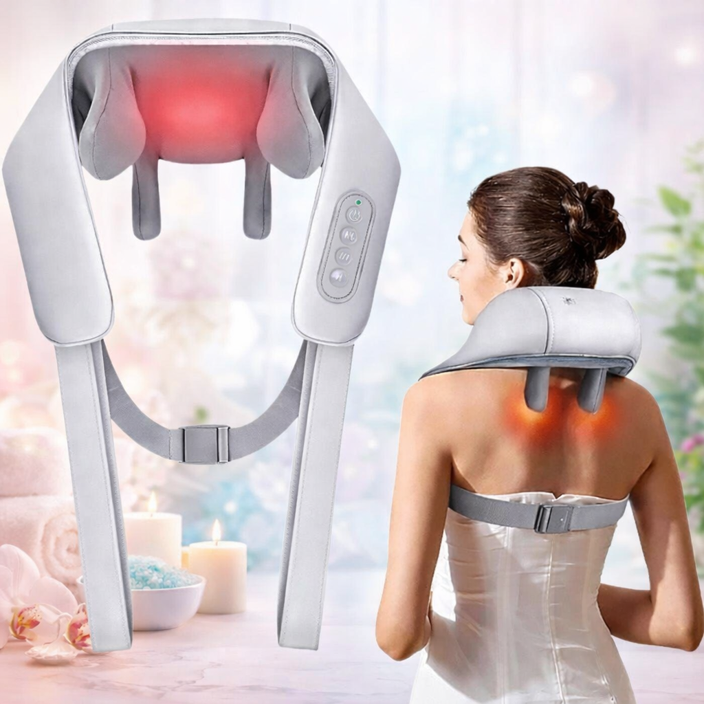 MASAJEADOR CERVICAL Y HOMBROS CON TERAPIA DE CALOR 🔥 INALAMBRICO