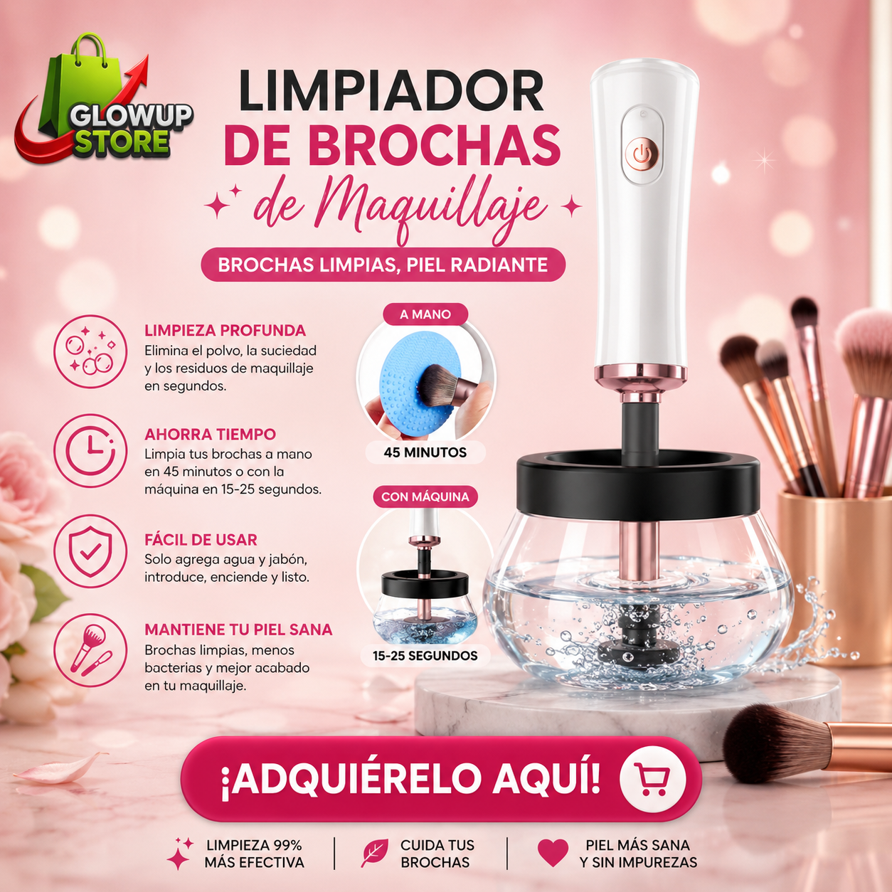 LIMPIADOR DE BROCHAS DE MAQUILLAJE